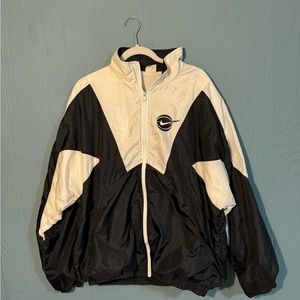 Vintage Nike Basketball Swoosh Windbreaker Track Jacket black & white - Men’s XL